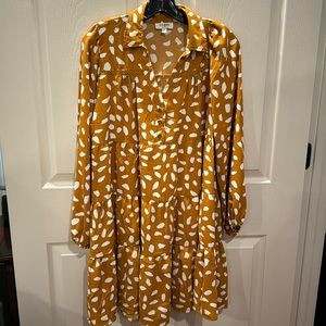 Yellow print dress